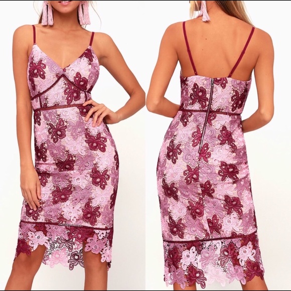 Lulus Dresses & Skirts - Lulu’s mauve and burgundy midi dress